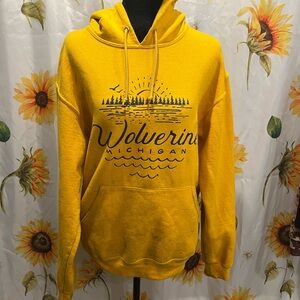 Artisan Yellow 'Wolverine Michigan' Graphic Hoodie